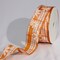The Ribbon People Orange Plaid Taffeta with Floral Print Wired Edge Craft Ribbon 1.5" x 22 Yards